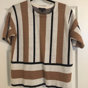 Jcrew short sleeve wool sweater. Camel, grey, navy